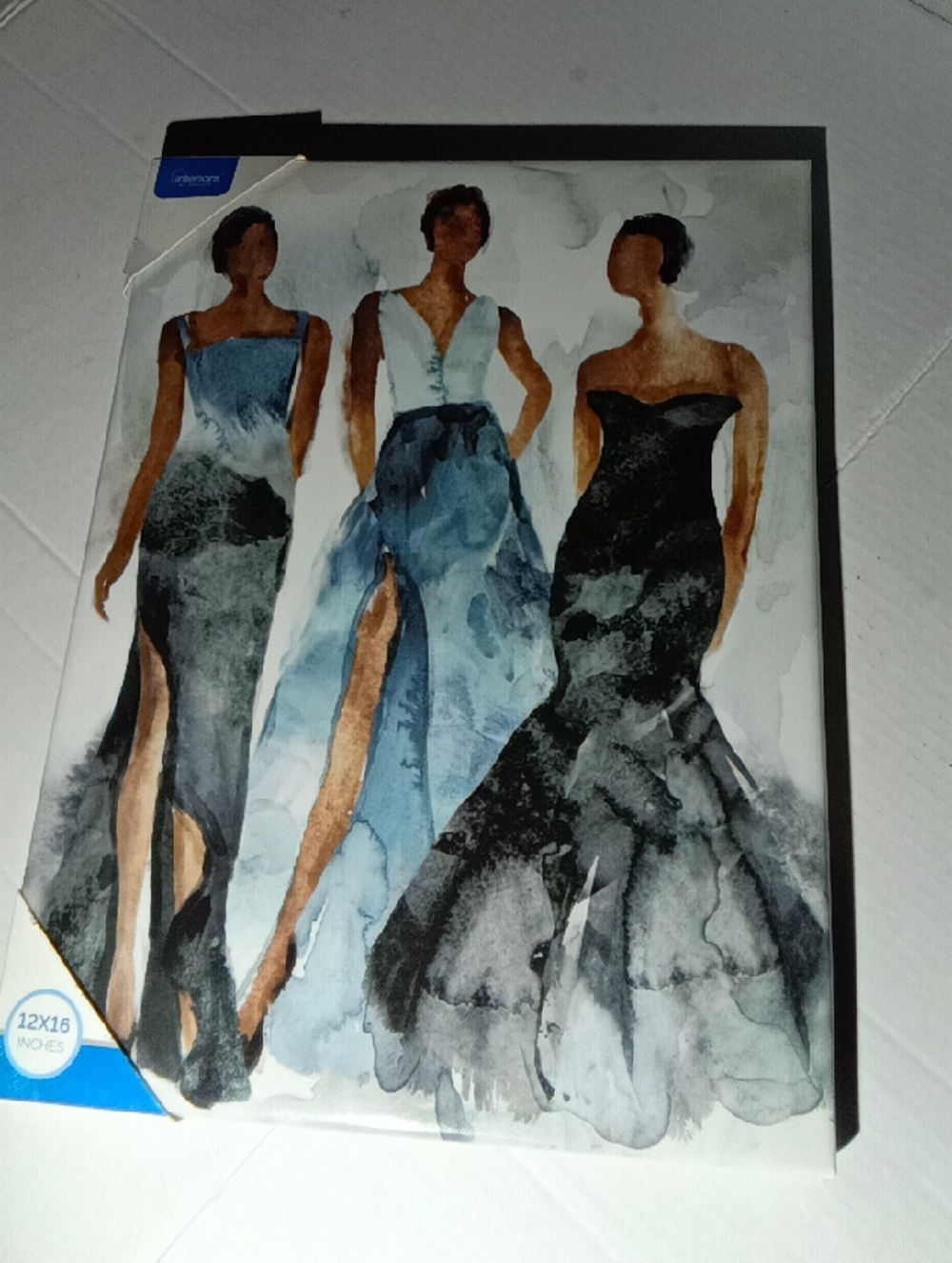 Blue and Black Evening Dress Canvas Art Print